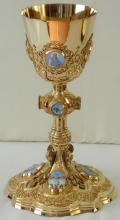Solid silver gilt antique French Gothic Chalice.